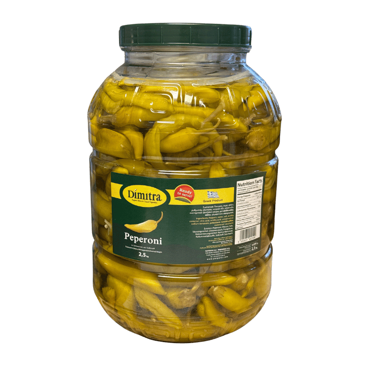 Peperoni gelb (2,5kg) Dimitra von Dimitra bei Araxxon  - Hochwertiges griechisches Produkt.   Peperoni gelb (2,5kg) Dimitra από Dimitra στο Araxxon  - Αυθεντικό ελληνικό προϊόν.